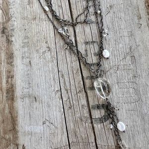 Silpada- 2 Strands Sterling Silver - Pearl and Crystal - N1492